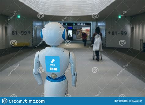 Smart Hotel In Hospitality Industry 4.0 Concept, The Receptionist Robot ...