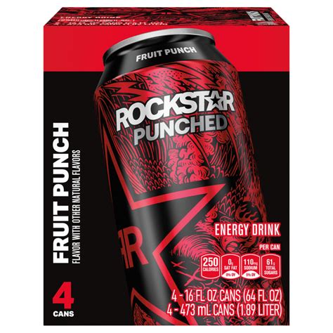 Save On ROCKSTAR Punched Energy Drink Fruit Punch 4 Pk Order Online