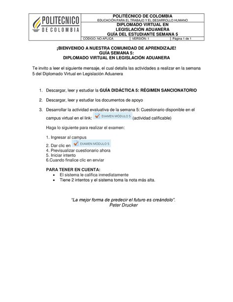 GUIA PARA EL Estudiante Módulo 5 POLITÉCNICO DE COLOMBIA EDUCACIÓN
