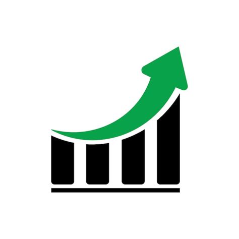 Premium Vector Growing Graph Bar Chart Flat Icon Isolated On The