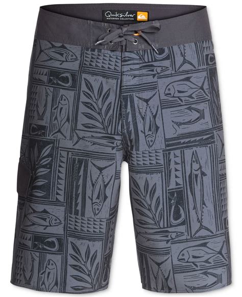 Quiksilver Waterman Collection Fish Hook Board Shorts In Carbon Black