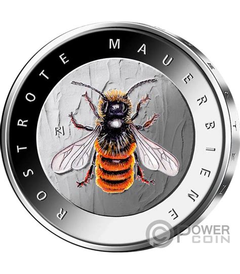 RED MASON BEE Biene Wonderful World Of Insects Metall Münze 5 Euro