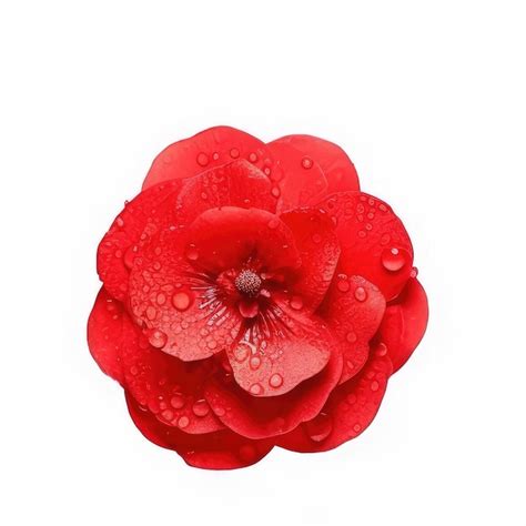 Premium Photo A Red Flower With Water Drops On It