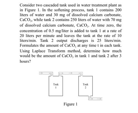 Solved Consider Two Cascaded Tank Used In Water Treatment Chegg