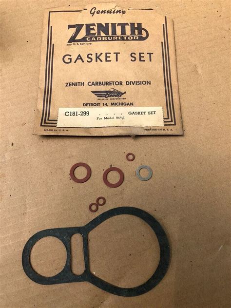 Nos Zenith Carburetor Gasket Kit C181 299 For Model 94 12 I Fuel Carb Engine 4 Ebay