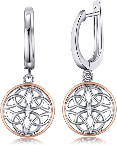 Amazon JewelryPalace Irish Celtic Knot Dangle Earrings 14k Rose