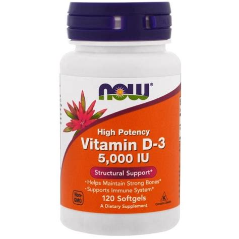 Vitamina D 3 Now 5000 Iu 120 Capsulas Now Foods Na Loja Maromba