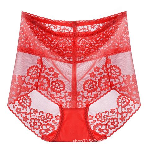 Large Size High Waist Women Panties Sexy Lace Underwear Women Hip