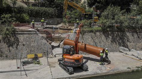 Las Obras En La Ladera Del R O En Elche Para Tratar De Subsanar El