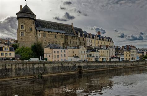 Laval, the castle and the Mayenne, France