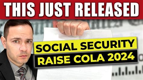 Just Released Social Security Cola Increase 2024 Projections Youtube