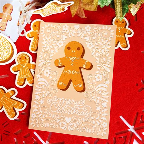 Set Of Three Gingerbread Christmas Cards A6 Greeting Card Etsy Uk