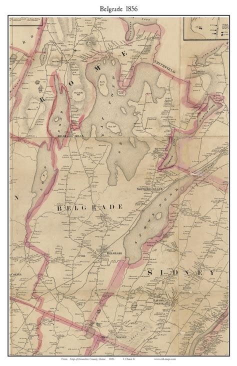 Belgrade 1856 Old Town Map With Homeowner Names Maine Etsy