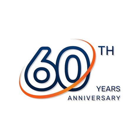 Logo Del Aniversario Con N Meros Azules Y Un Anillo Naranja En Un