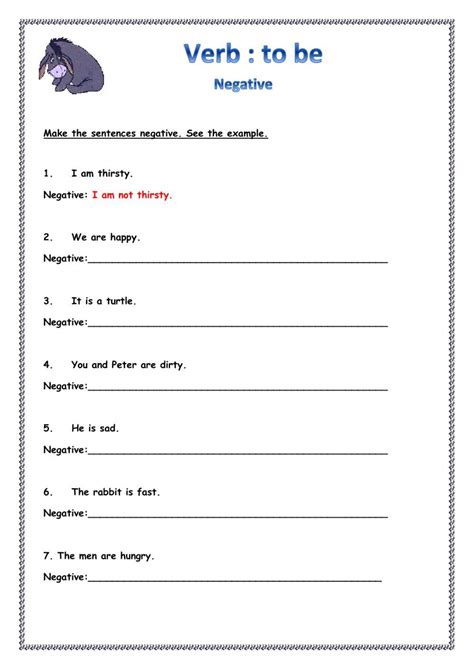 Verb To Be Negative Liveworksheets