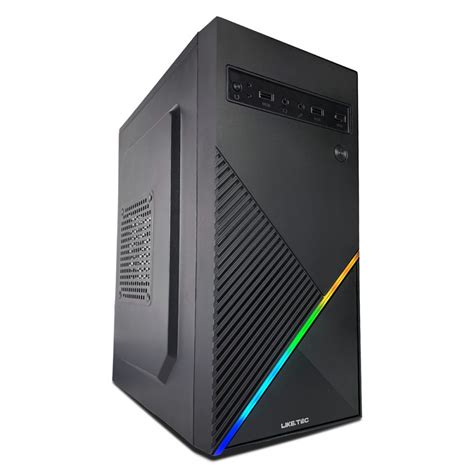 Gabinete Liketec One Rgb Mid Tower M Atx Black Sem Fonte Sem Fan