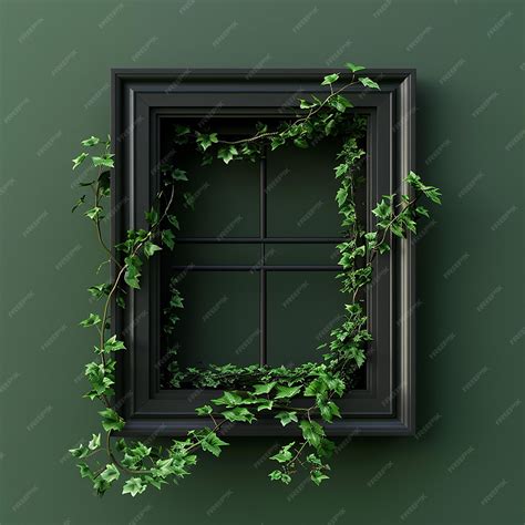 Beautiful black frame of a window that floats in the air full design