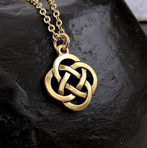 Celtic Knot Necklace, Gold Celtic Knot Charm Necklace, Eternal Necklace ...