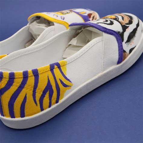 Hand Painted LSU Joe Burrow Shoes, Women's Sz8 - Etsy