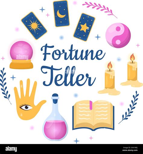 Fortune Teller Template Hand Drawn Cartoon Flat Illustration With