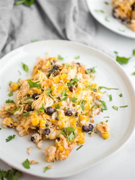 Tex Mex Shredded Chicken And Rice Casserole Sweetly Splendid