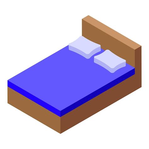 Icono de dormitorio isométrico de icono de vector de dormitorio para