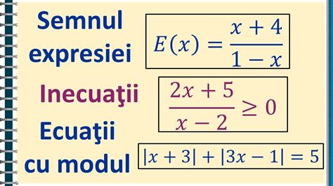 IX Semnul Functiei De Gradul I Expresii Inecuatii Ecuatii Cu Modul