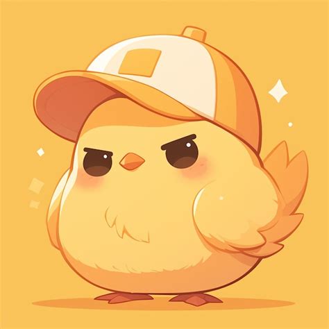 Premium Vector A Cute Chick Security Guard Cartoon Style