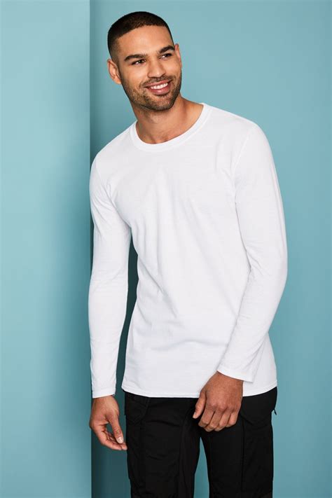 Gildan Mens Softstyle Long Sleeve T Shirt White Simon Jersey