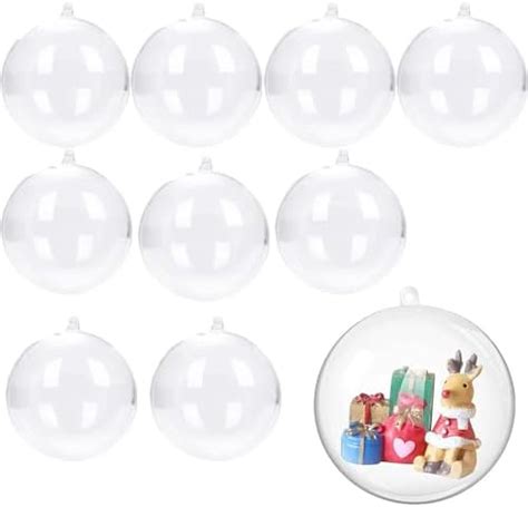 10pcs Clear Plastic Ornaments Christmas Ornament Fillable Balls 3 15inch 80mm Clear