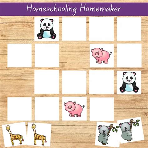 Memory Game Zoo Animals - Homeschooling Homemaker