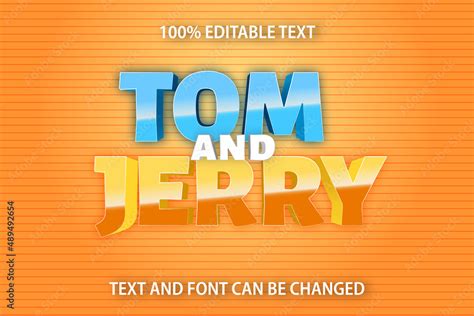 Tom and Jerry Editable Text Effect Modern Style Stock Vector | Adobe Stock