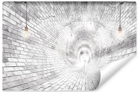 Fototapeta Abstrakcyjny TUNEL Beton Mur Stare Cegły Efekt 3D 360cm x