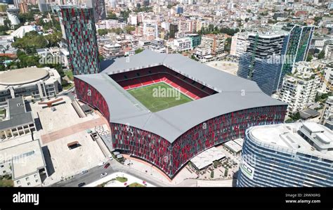 Air Albania Football Stadium Birds Eye View Stock Photo Alamy