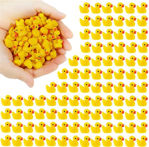 100 Pieces Tiny Ducks Mini Resin Duck Slime Bead Miniature Duck Figures