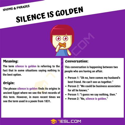 "Silence is Golden" Meaning, Origin and Examples • 7ESL