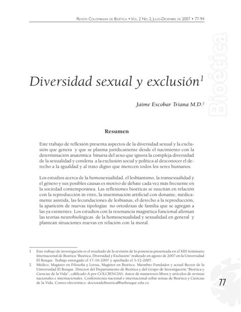 Diversidad Sexual Y Exclusi N