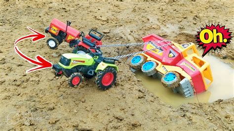 Dumper A 21 Stuck In Mud Pit Pulling Out Mahindra Tractor Sonalika