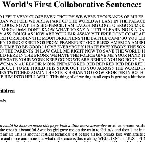 World’s Longest Collaborative Sentence Online – danielleweeks design blog