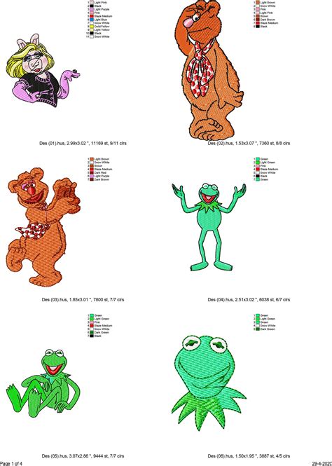 23 Muppets Machine Embroidery Designs Kermit The Frog Embroidery Miss