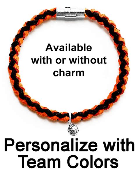 Braided Faux Suede Unisex Volleyball Bracelet All School Team Colors