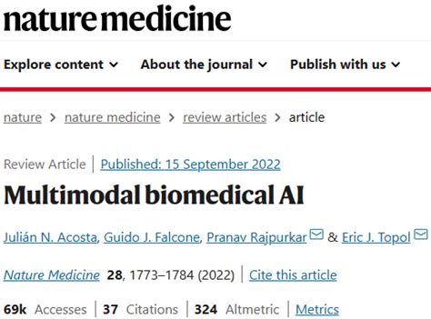 Nature顶级子刊83分重磅综述！为你细数chatgpt时代，人工智能在医学中的应用！ 数据 临床