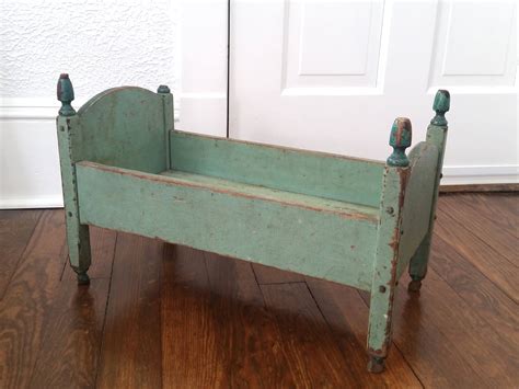 Antique Doll Bed Handmade Vintage Cradle Antique Toy Bed