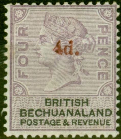 Bechuanaland 1888 4d On 4d Lilac And Black Sg25 Fine And Fresh Mtd Mint