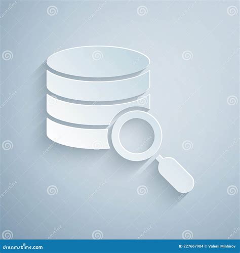 Paper Cut Server Data Web Hosting Icon Isolated On Grey Background