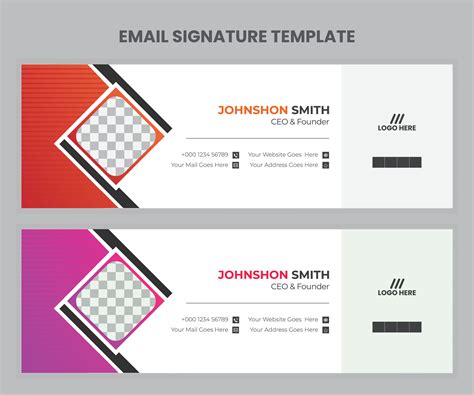 Creative Email Signature Design 6 Colors email Signature Set. 42167293 ...