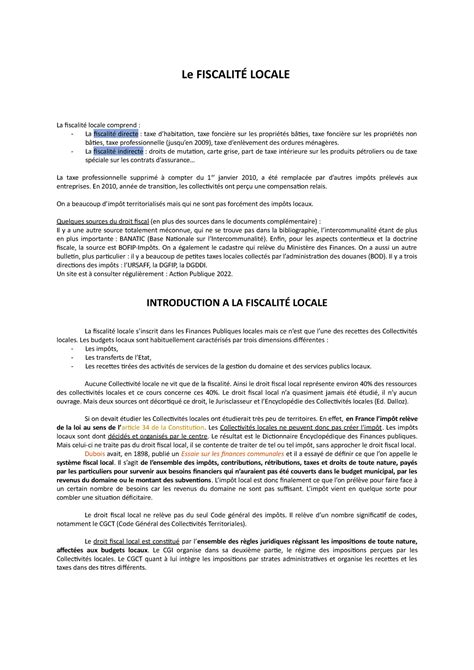 Fiscalité locale La fiscalité indirecte droits de mutation carte