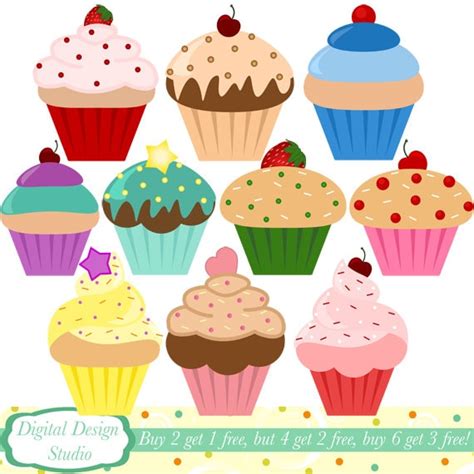 Items Similar To 10 Clip Art Cupcakes Instant Download For Personal