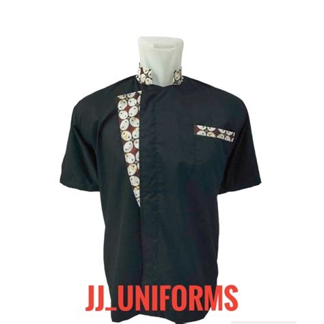 Jual Seragam Waiters Hitam Seragam Koki Baju Chef Kombinasi Batik