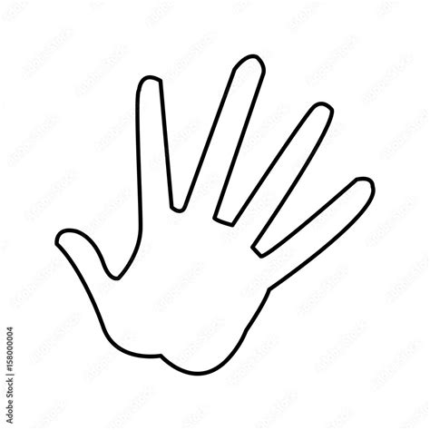 Cartoon hand showing the five fingers. Vector illustration isolated Stock Vector | Adobe Stock